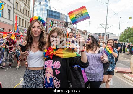 Breslau, Polen. 11.. Juni 2022. Jun 11 2022 Breslauer Gleichstellungsmarsch unterstützt LGBT in Breslau in Polen (Foto: © Krzysztof Kaniewski/ZUMA Press Wire) Stockfoto