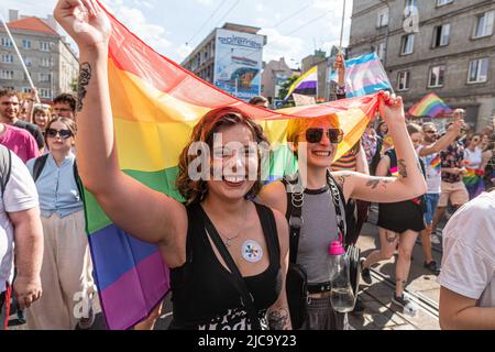 Breslau, Polen. 11.. Juni 2022. Jun 11 2022 Breslauer Gleichstellungsmarsch unterstützt LGBT in Breslau in Polen (Foto: © Krzysztof Kaniewski/ZUMA Press Wire) Stockfoto