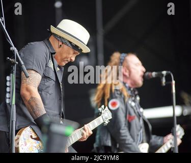 CJ Wildheart of the Wildhearts treten beim Bloodstock Festival, Catton Park Derbyshire, Großbritannien, auf. 10 August 2019 Stockfoto