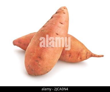 Süßkartoffelpfad isoliert auf weiß Stockfoto