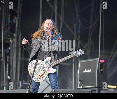 Ginger Wildheart of the Wildhearts treten beim Bloodstock Festival, Catton Park Derbyshire, Großbritannien, auf. 10 August 2019 Stockfoto