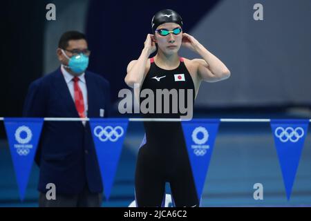 28.. JULI 2021 - TOKIO, JAPAN: Ohashi Yui aus Japan beim Medley-Finale der Frauen 200m bei den Olympischen Spielen in Tokio 2020 in Aktion (Foto: Stockfoto