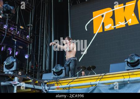 11/06/2022 - der italienische Rapper RKOMI spielt live auf den I-Days 2022 in Mailand, Italien vor IMAGINE DRAGONS Stockfoto