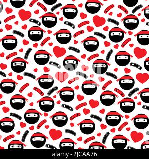 Ninja stehlen Herzen Hintergrund Stock Vektor