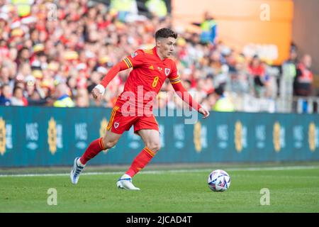 Cardiff, Wales, Großbritannien. 8.. Juni 2022. Harry Wilson von Wales während des Spiels der UEFA Nations League zwischen Wales und Belgien im Cardiff City Stadium. Kredit: Mark Hawkins/Alamy Live Nachrichten Stockfoto