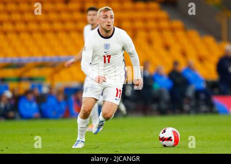 11.. Juni 2022; Molineux Stadium, Wolverhampton, West Midlands, England; UEFA Nations League Football, England gegen Italien; Jarrod Bowen aus England Stockfoto