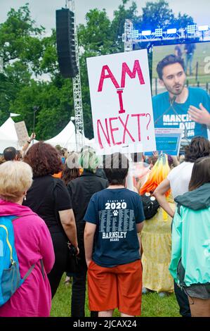 Washington DC, USA. 11. Juni 2022. Die Demonstranten nehmen an dem Protest gegen Waffengewalt im Rahmen des Marsches für unser Leben Teil. Kirk Treakle/Alamy Live News. Stockfoto