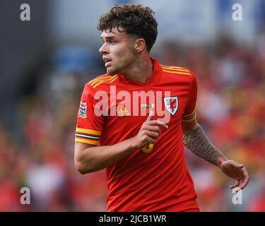 Cardiff, Großbritannien. 11.. Juni 2022. Neco Williams von Wales, während des Spiels Kredit: Nachrichtenbilder /Alamy Live News Stockfoto