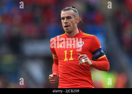 Cardiff, Großbritannien. 11.. Juni 2022. Gareth Bale von Wales, während des Spiels in Cardiff, Vereinigtes Königreich am 6/11/2022. (Foto von Mike Jones/News Images/Sipa USA) Quelle: SIPA USA/Alamy Live News Stockfoto