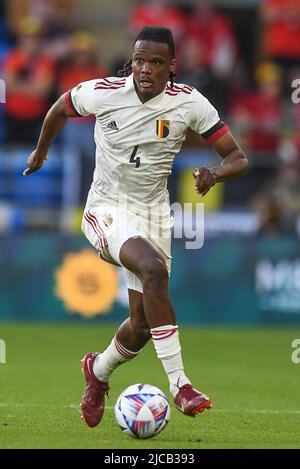 Cardiff, Großbritannien. 11.. Juni 2022. Dedryck Boyata aus Belgien, in Aktion während des Spiels Credit: News Images /Alamy Live News Stockfoto