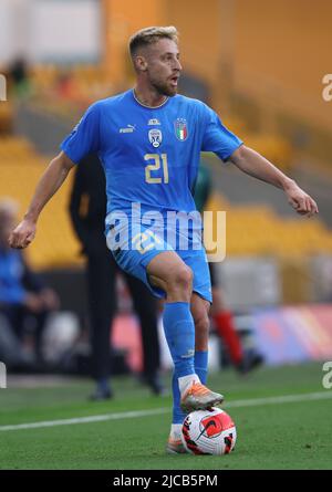 Wolverhampton, England, 11.. Juni 2022. Davide Frattesi aus Italien während des Spiels der UEFA Nations League in Molineux, Wolverhampton. Bildnachweis sollte lauten: Darren Staples / Sportimage Stockfoto