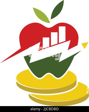 apple Business Growth Money Logo Symbol Illustration Markenidentität Stock Vektor