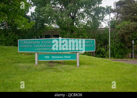 Canadian Food Inspection Agency Laboratory Sign, University of Saskatchewan, Main Campus, Saskatoon, Saskatchewan. Stockfoto