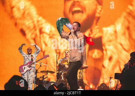 11/06/2022 - amerikanische Popband IMAGINE DRAGONS spielt live auf den I-Days 2022 in Mailand, Italien Stockfoto