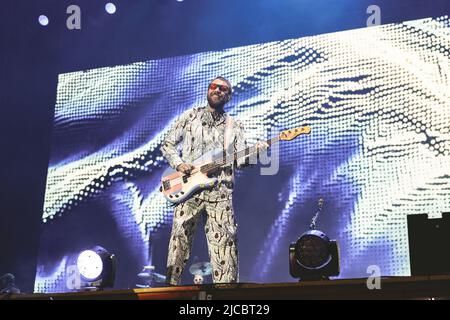 11/06/2022 - amerikanische Popband IMAGINE DRAGONS spielt live auf den I-Days 2022 in Mailand, Italien Stockfoto