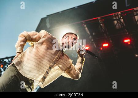 11/06/2022 - amerikanische Popband IMAGINE DRAGONS spielt live auf den I-Days 2022 in Mailand, Italien Stockfoto