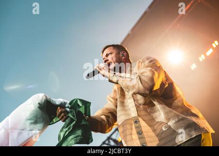 11/06/2022 - amerikanische Popband IMAGINE DRAGONS spielt live auf den I-Days 2022 in Mailand, Italien Stockfoto