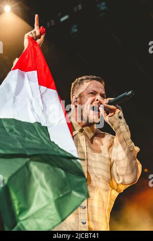 11/06/2022 - amerikanische Popband IMAGINE DRAGONS spielt live auf den I-Days 2022 in Mailand, Italien Stockfoto