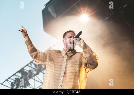 11/06/2022 - amerikanische Popband IMAGINE DRAGONS spielt live auf den I-Days 2022 in Mailand, Italien Stockfoto