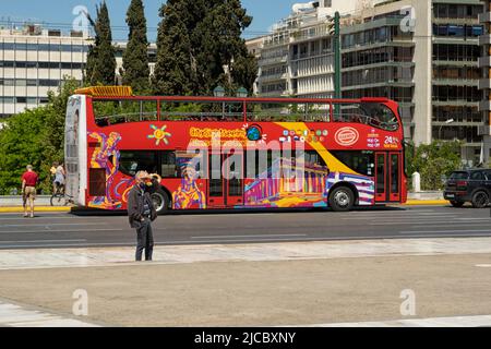 Sightseeing-Bus in Athen Griechenland Stockfoto