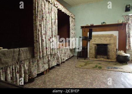 In einem Blackhouse in Gearrannan in der Nähe von Carloway, Isle of Lewis, Äußere Hebriden, Schottland, Großbritannien Stockfoto