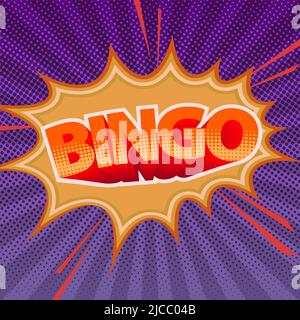 Cloud-Vorlage mit Aufschrift Bingo im Pop-Art-Stil für Druck und Design. Vektorgrafik. Stock Vektor