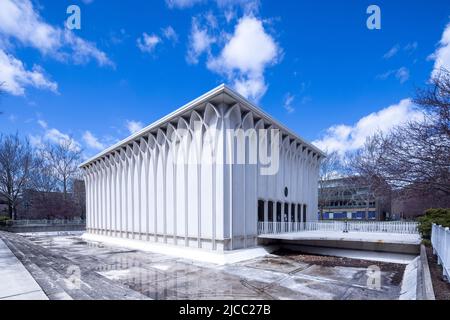 Helen L. Deroy Auditorium, 1964, von Yamasaki, Campus der Wayne State University, Detroit, Michigan, USA Stockfoto