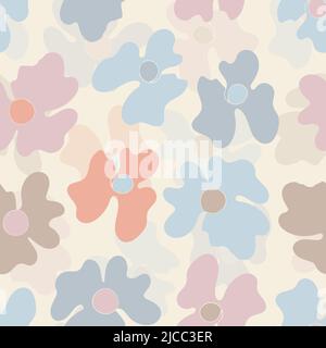 Nahtloses Blumenmuster mit Rosen auf Basis traditioneller Volkskunst-Ornamente. Bunte Blumen auf weißem Hintergrund. Doodle-Stil. Vektorgrafik Stock Vektor