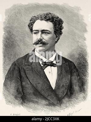 Portrait of Edmondo de Amicis (1846-1908) Italienischer Schriftsteller, Lehrer, Journalist, Dichter und Kurzgeschichtenschreiber Stockfoto