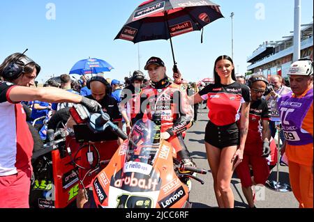 Misano World Circuit „Marco Simoncelli“, Misano Adriatico, Italien, 11. Juni 2022, Nr. 19 Alvaro Bautista ESP Ducati Panigale V4R ARUBA.IT Racing - Ducat Stockfoto