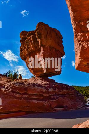 The Balanced Rock, Leaning Rock. Der Garten der Götter, Colorado, USA Stockfoto