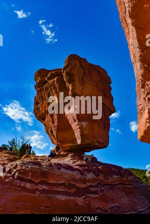 The Balanced Rock, Leaning Rock. Der Garten der Götter, Colorado, USA Stockfoto