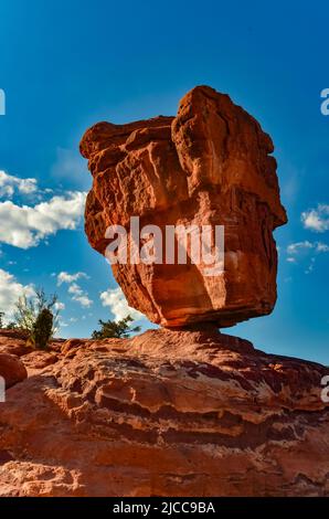 The Balanced Rock, Leaning Rock. Der Garten der Götter, Colorado, USA Stockfoto