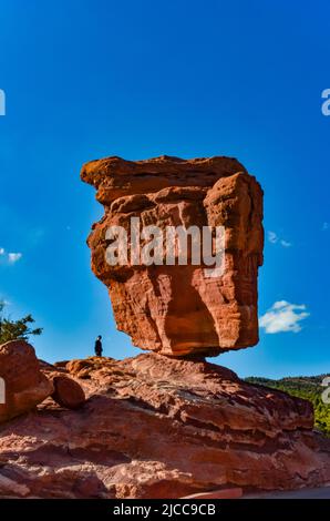 The Balanced Rock, Leaning Rock. Der Garten der Götter, Colorado, USA Stockfoto