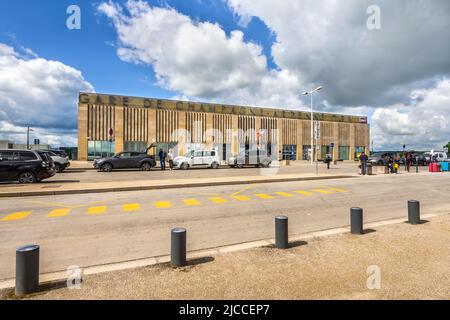 TGV-Bahnhof Gare de Champagne-Ardennes, Reims, Marne (51), Frankreich. Stockfoto