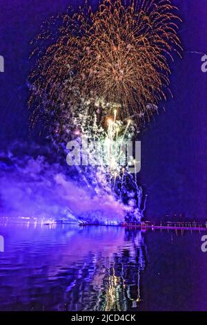 Tag der Niedersachsen: Große Lasershow startet am Maschsee Stockfoto