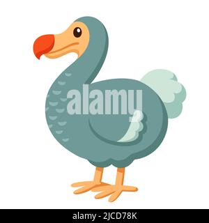 Einfache Cartoon Dodo Vogel Illustration. Flache Vektorgrafik Stock Vektor