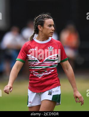 Crosskeys, Großbritannien. 12.. Juni 2022. Carys Marsh of Wales RL, während des Spiels in Crosskeys, Vereinigtes Königreich am 6/12/2022. (Foto von Mike Jones/News Images/Sipa USA) Quelle: SIPA USA/Alamy Live News Stockfoto