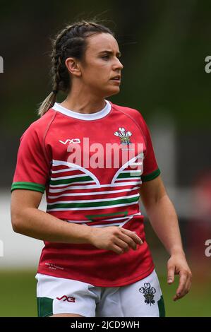 Crosskeys, Großbritannien. 12.. Juni 2022. Carys Marsh of Wales RL, während des Spiels in Crosskeys, Vereinigtes Königreich am 6/12/2022. (Foto von Mike Jones/News Images/Sipa USA) Quelle: SIPA USA/Alamy Live News Stockfoto