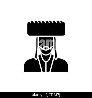 Jude in einer Hutlinie Farbe Symbol. Isoliertes Vektorelement. Stock Vektor