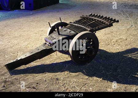 Eine Renaissance-Kanone originalgetreue Rekonstruktion von Leonardo da Vincis Maschinengewehr Stockfoto