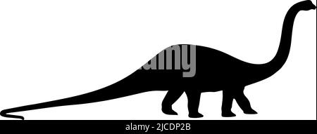 Die Silhouette eines Dinosauriers. Vektordarstellung isoliert auf weißem Hintergrund. Dinosaurier der Jurassic Periode. Stock Vektor