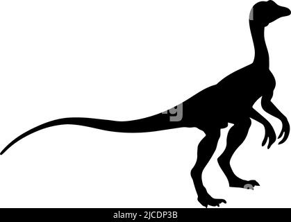 Dinosaurier der Jurassic Periode. Silhouetten verschiedener Dinosaurier. Vektordinosaurier. Stock Vektor