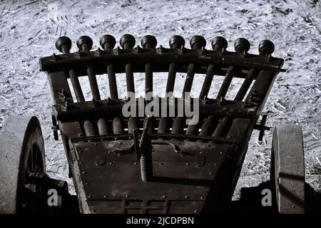 Eine Renaissance-Kanone originalgetreue Rekonstruktion von Leonardo da Vincis Maschinengewehr Stockfoto