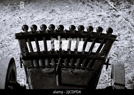 Eine Renaissance-Kanone originalgetreue Rekonstruktion von Leonardo da Vincis Maschinengewehr Stockfoto