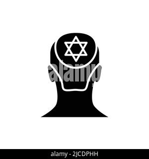 Man Kippah oder Yarmulke Linienfarbsymbol. Isoliertes Vektorelement. Stock Vektor