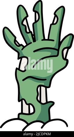 Zombie Hand Halloween Cartoon Farbige Cliparts Stock Vektor