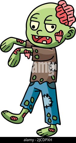 Zombie Halloween Cartoon Farbige Cliparts Stock Vektor