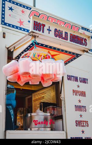 Candy Floss Stand am Morpeth Fair Day 2022. Juni, Northumberland Stockfoto