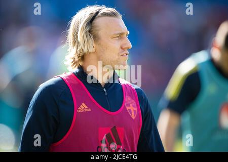 Oslo, Norwegen. 12.. Juni 2022. Der Schwede Emil Forsberg wärmt sich vor dem Spiel der UEFA Nations League zwischen Norwegen und Schweden im Ullevaal Stadion in Oslo auf. (Foto: Gonzales Photo/Alamy Live News Stockfoto